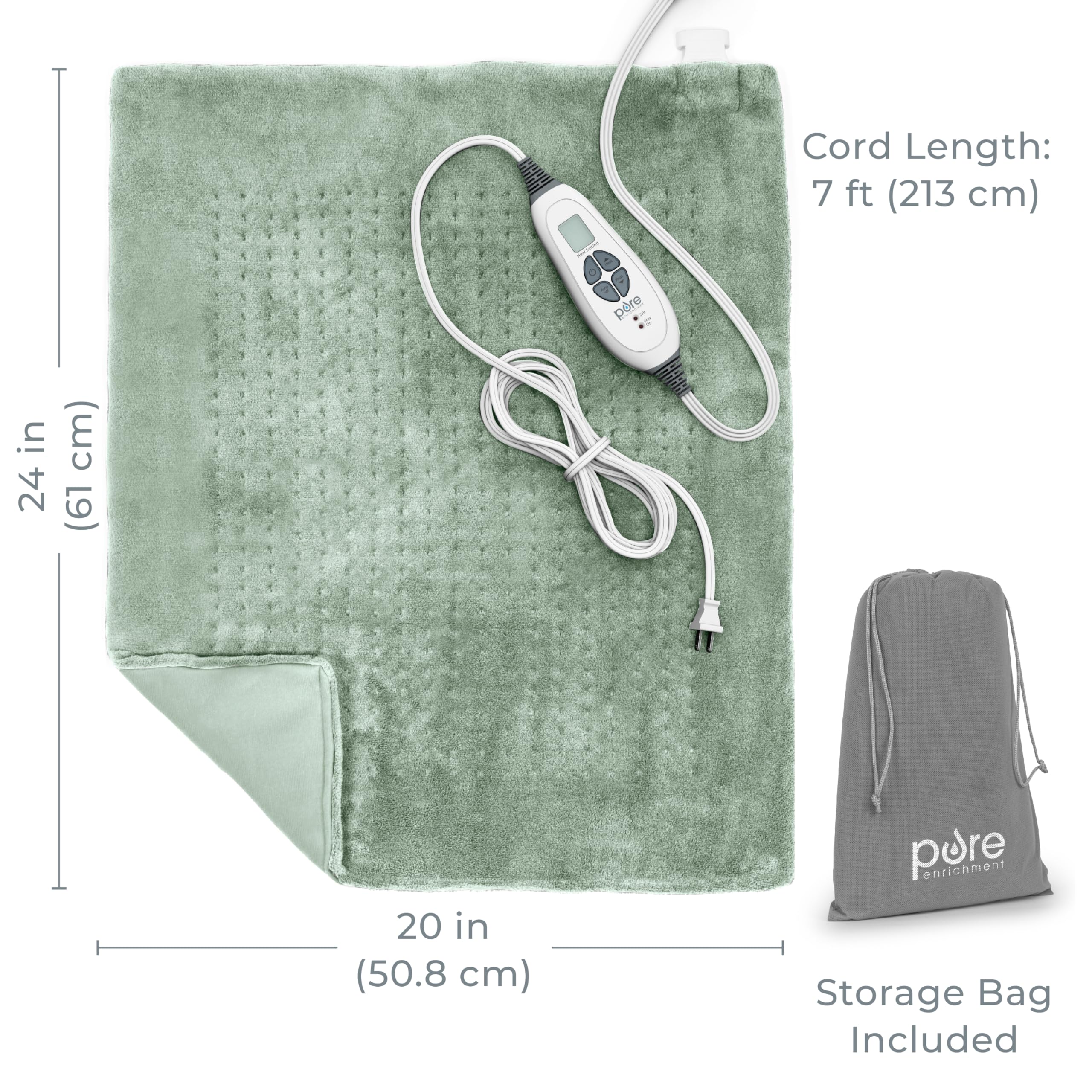 Pure Enrichment WeightedWarmth measures 20 by 24 inches for larger coverage