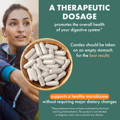 Pure Essence Candex label close-up highlighting five natural enzymes.