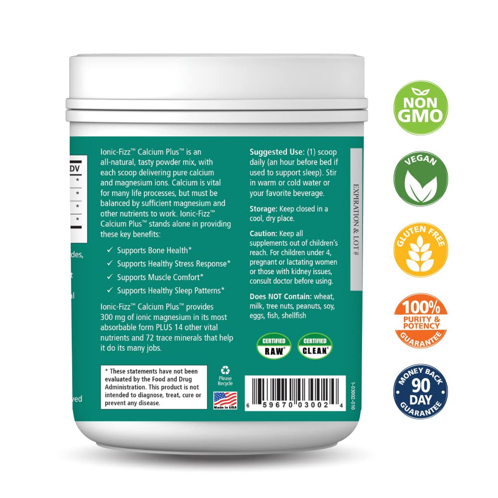 Pure Essence Ionic Fizz Calcium Plus mixed-berry powder ready to dissolve in liquid