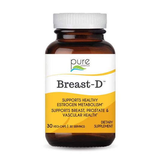 Pure Essence Labs Breast D bottle front view for estrogen balance