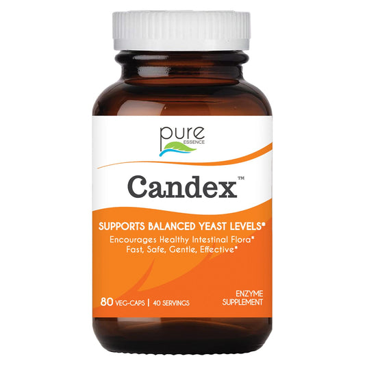 Pure Essence Labs Candex bottle ready for daily yeast balance support.