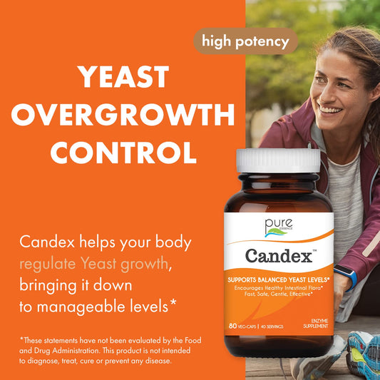Pure Essence Labs Candex label showing five enzyme blend for digestive balance.
