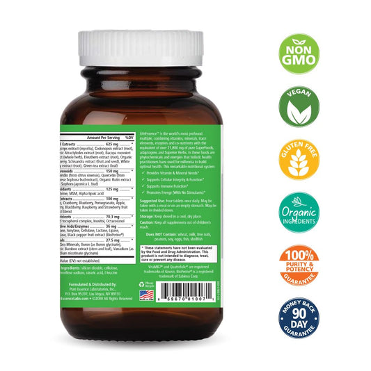 LifeEssence tablets closeup highlighting natural color and texture.