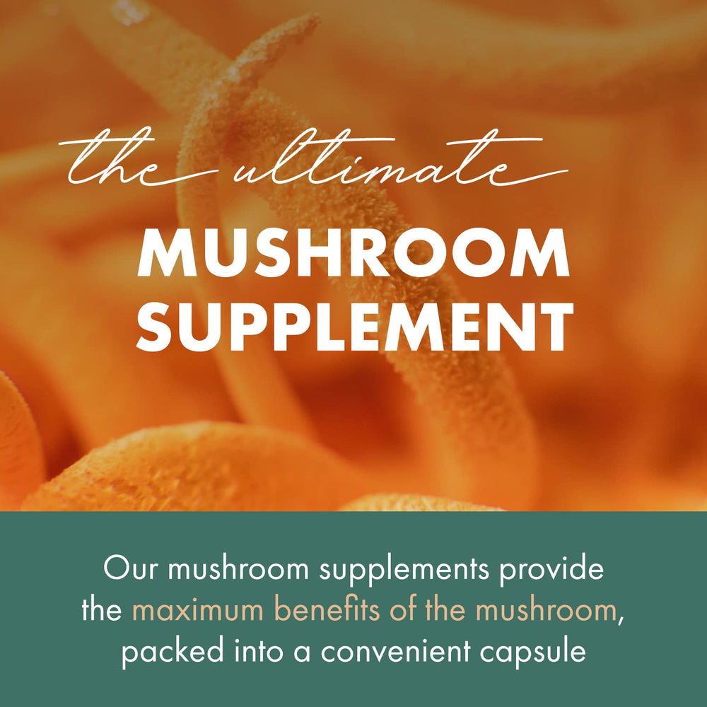 Cordyceps label close-up highlighting a 4X concentrated formula and potency.