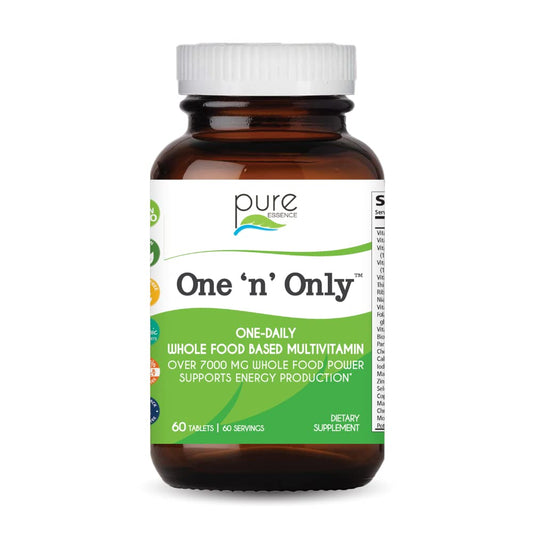 Pure Essence Labs One n Only bottle front showing the product for daily energy and wellness