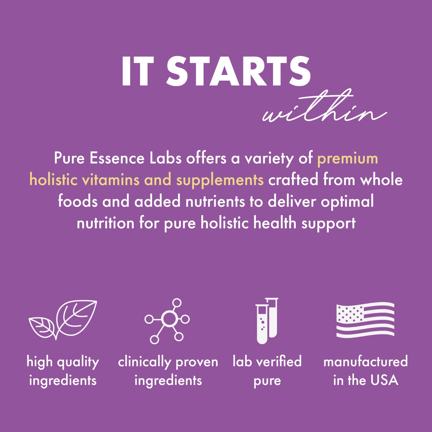 Pure Essence Labs Transitions box and bottle displayed together promoting 60 capsules.
