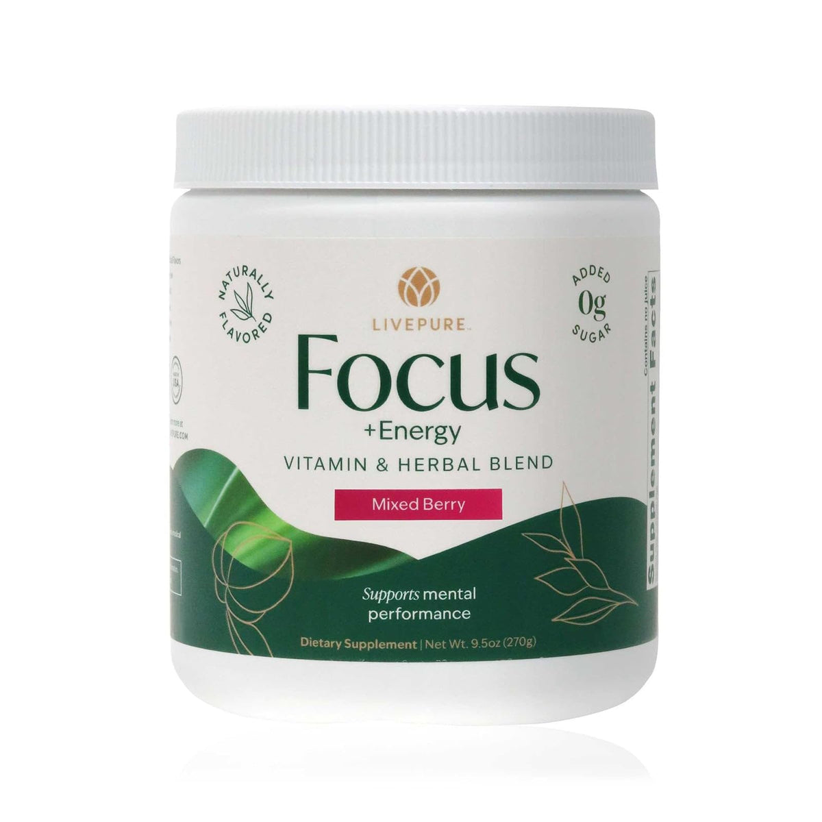 PURE Focus Energy bottle in Mixed Berry flavor for a clean energy boost