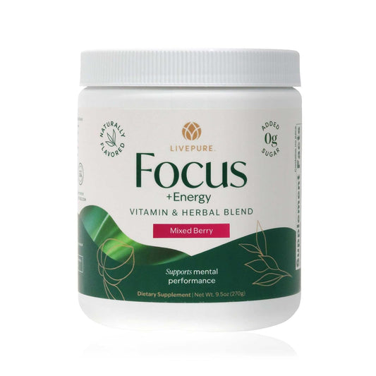 PURE Focus Energy bottle in Mixed Berry flavor for a clean energy boost