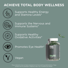 Pure for Men nutrition facts image highlighting vitamins and minerals