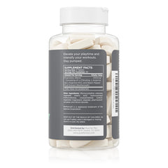 Pure for Men Pump Enhancer bottle back shows ingredient details and vegan formula benefits.