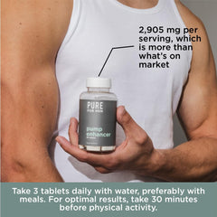 Pure for Men Pump Enhancer serving scoop illustrates precise dosage before training.