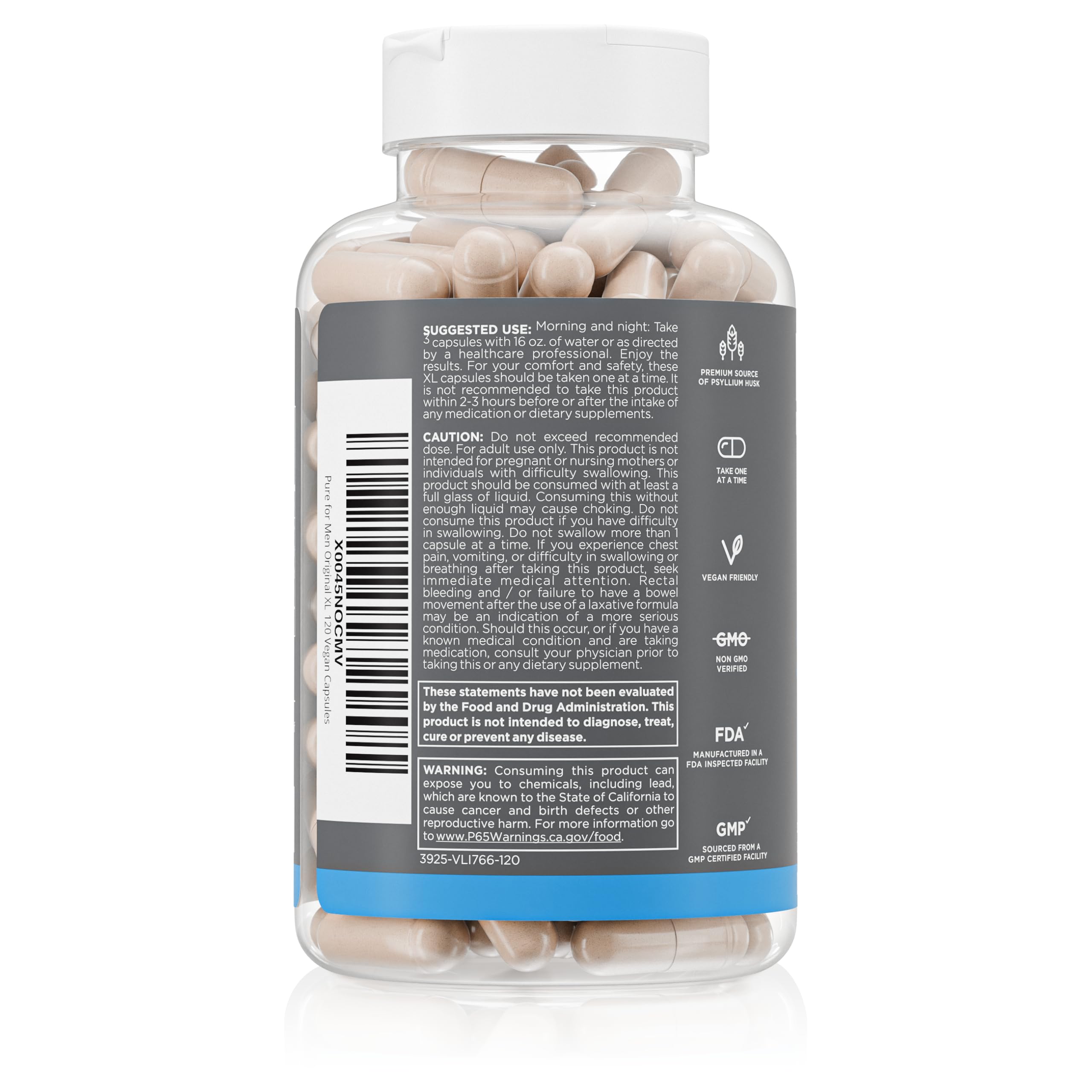 Pack of Stay Ready Fiber Extra Strength capsules ready for daily vegan fiber support.