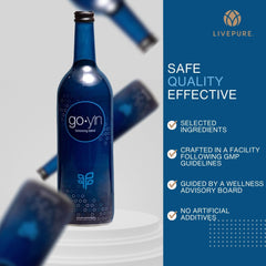 PURE GoYin bottle displays astragalus, jujube and gac in the blend.