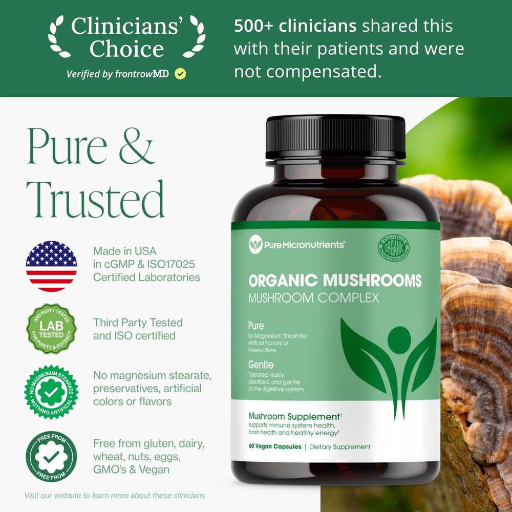 Pure Micronutrients Lions Mane capsule closeup highlighting cognitive focus potential