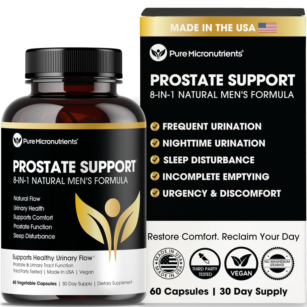 Pure Micronutrients Prostate Health bottle front view highlighting urinary support