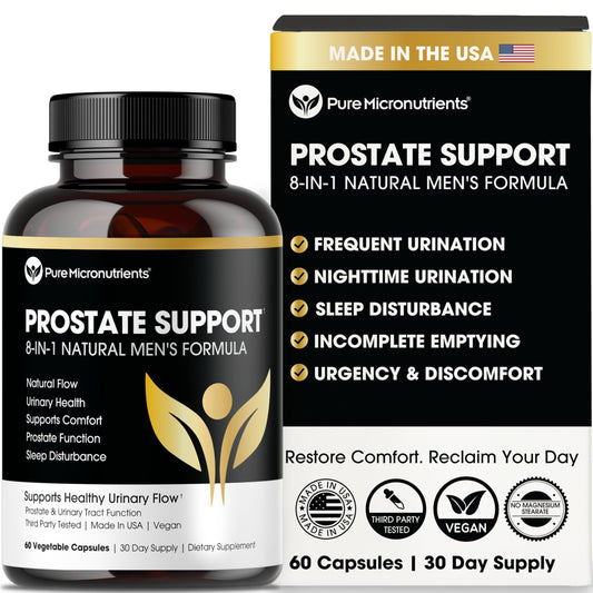 Pure Micronutrients Prostate Health bottle front view highlighting urinary support