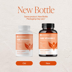 Pure Micronutrients Pure Liposomal Vitamin C bottle on bright desk promotes healthy lifestyle