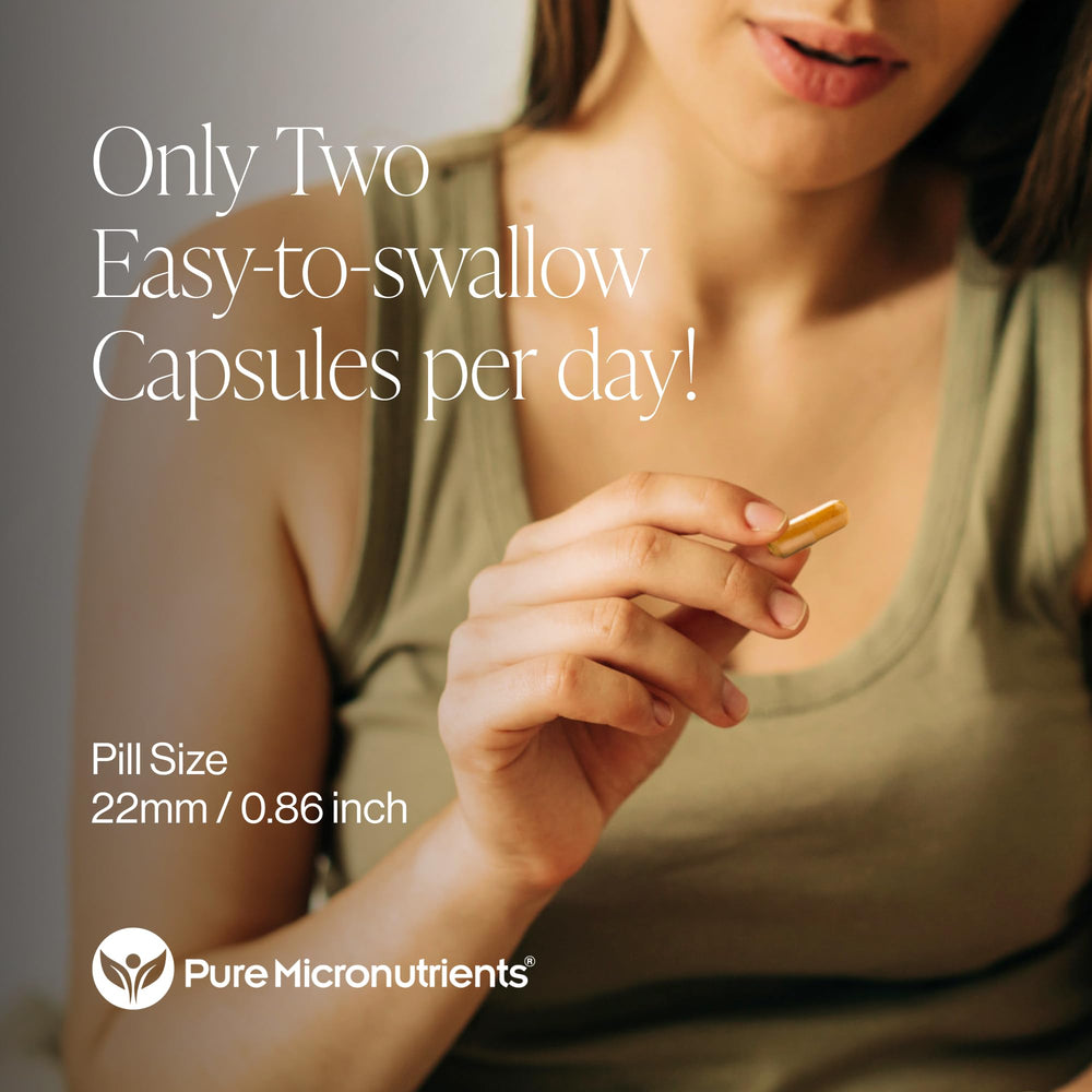 Pure Micronutrients Pure Liposomal Vitamin C ingredients label in focus, indicating purity