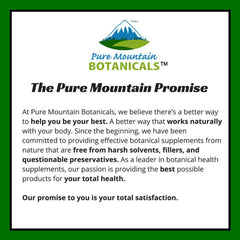 Pure Mountain Botanicals capsules with water; easy daily intake.