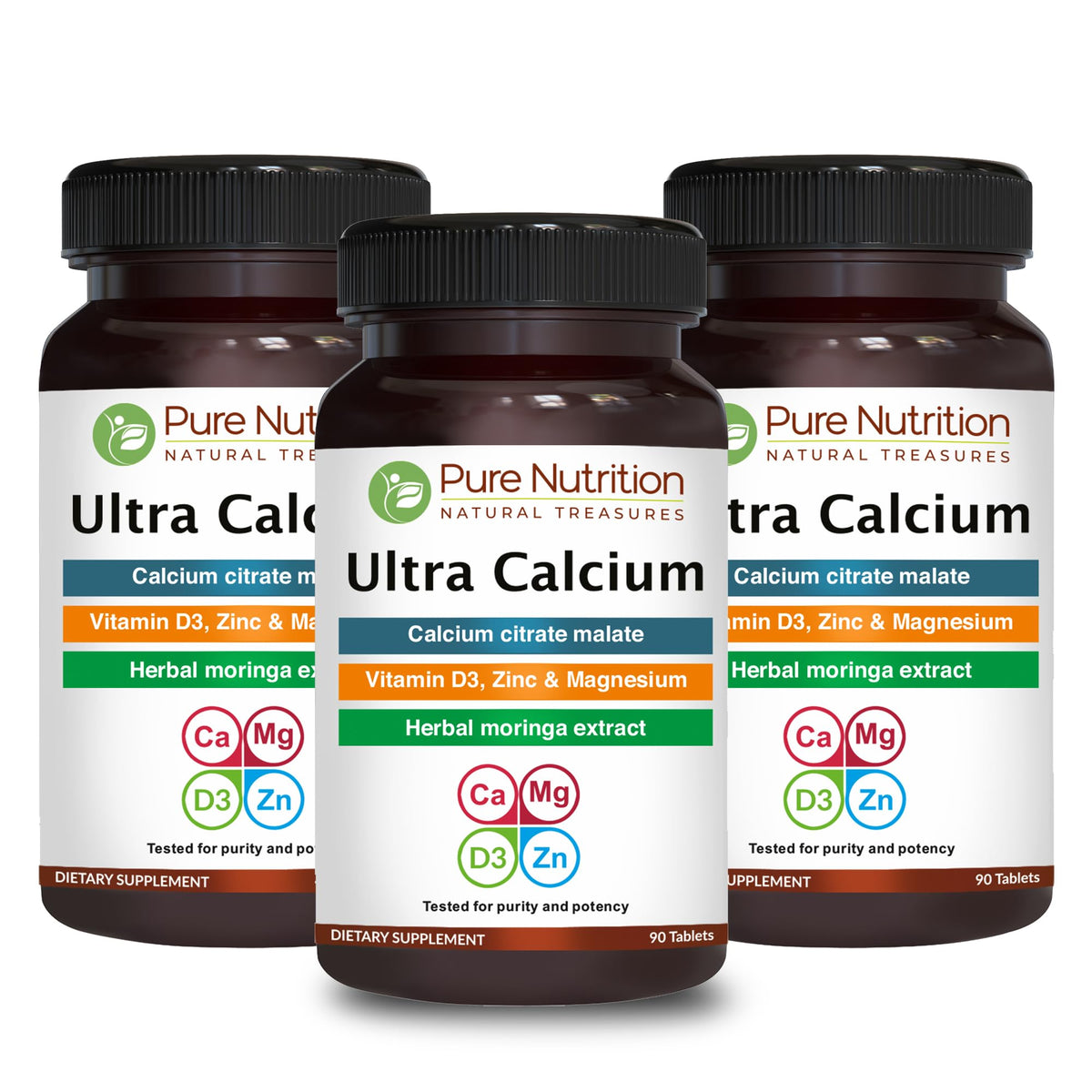 Pure Nutrition Ultra Calcium bottle front view for daily calcium support