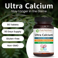 Label highlighting vitamin D3 and K2 for nutrient synergy on Ultra Calcium