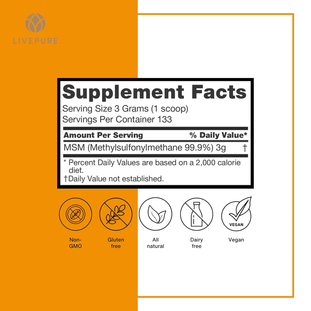 PURE Organic Sulfur Powder with measuring spoon enables simple dosing