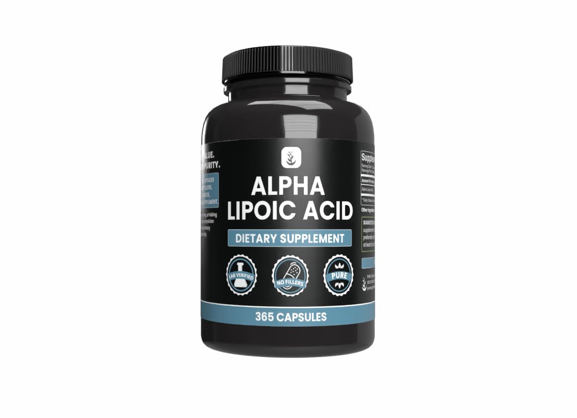 Pure Original Ingredients Alpha Lipoic Acid bottle front showing pure supplement for daily energy support