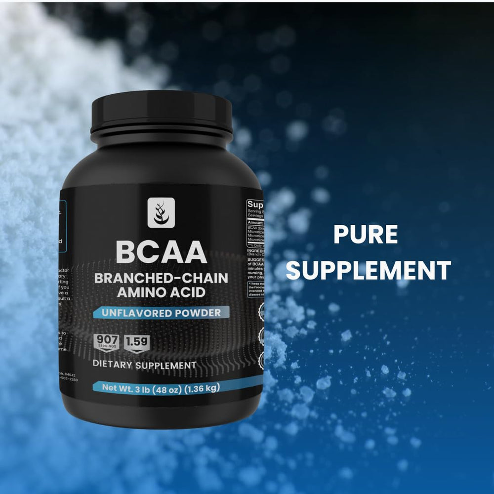 Pure Original Ingredients BCAA powder poured into a glass