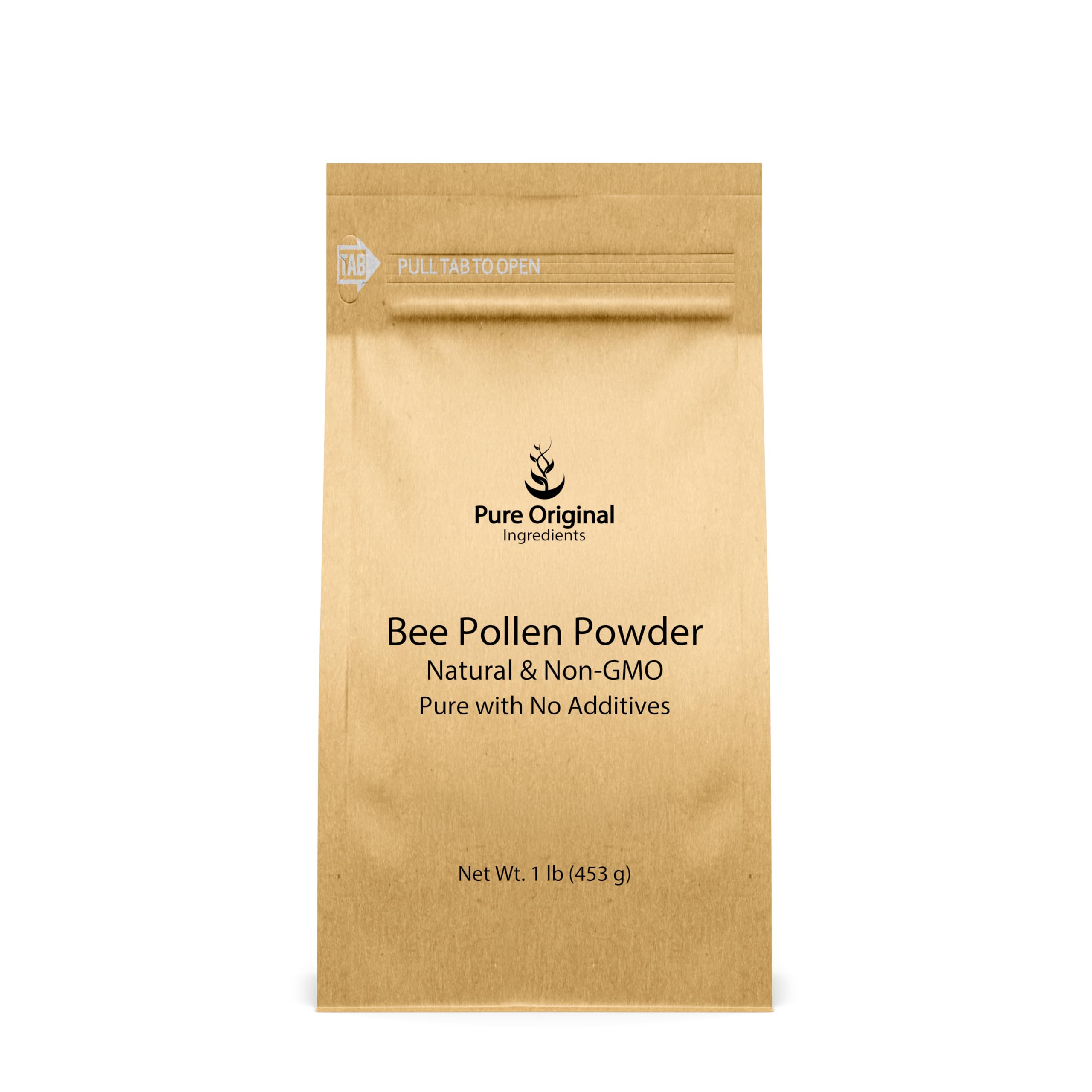 Pure Original Ingredients Bee Pollen Powder bottle on kitchen counter for daily nourishment