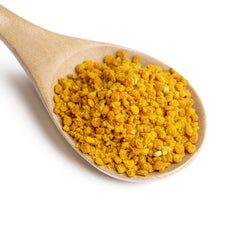 Pure Original Ingredients Bee Pollen Powder pouring into yogurt for easy mix-in