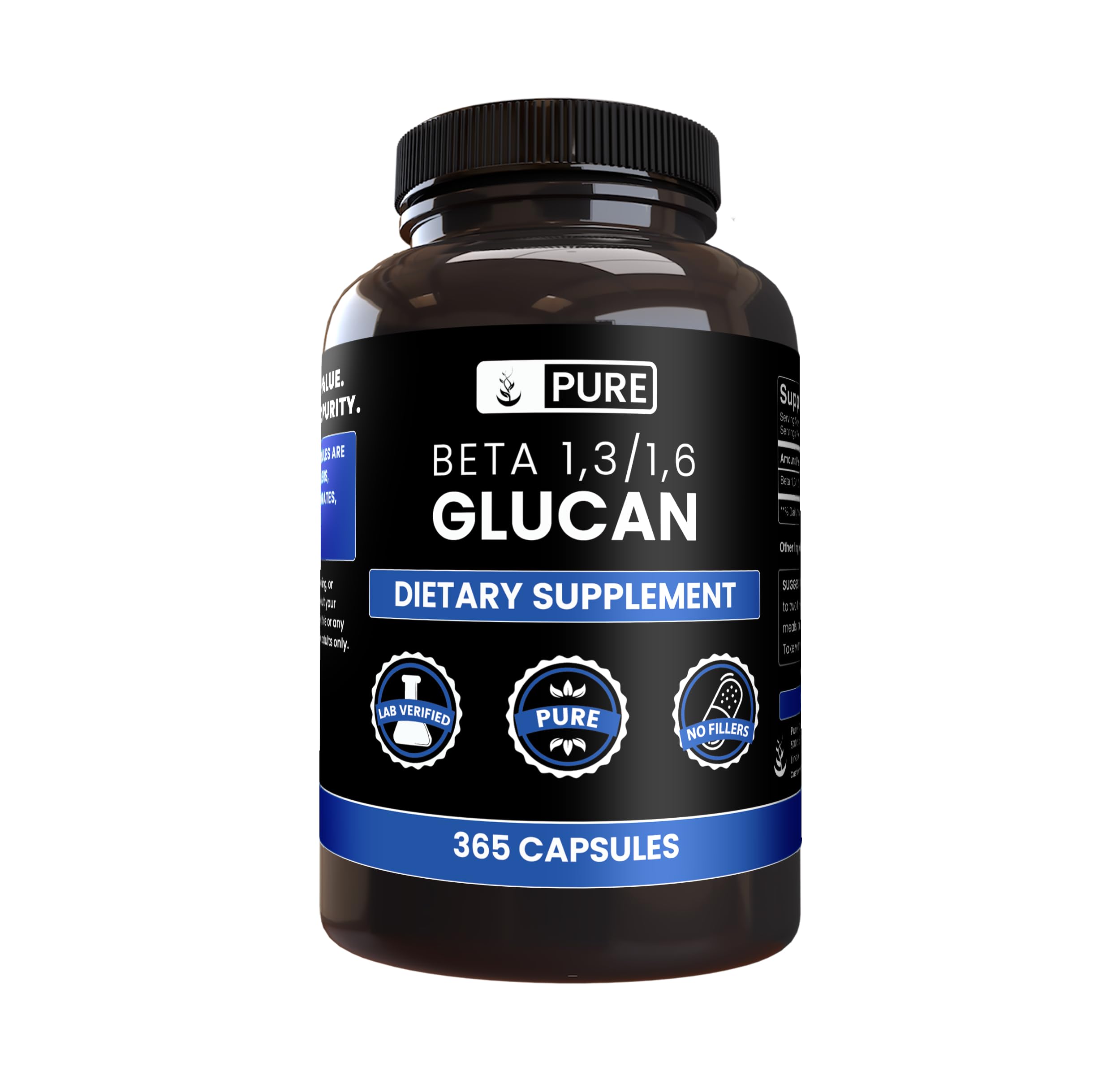 Pure Original Ingredients Beta Glucan bottle front supports daily wellness.