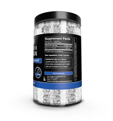 Pure Original Ingredients Beta Glucan capsules spill on table, showing purity in each dose.