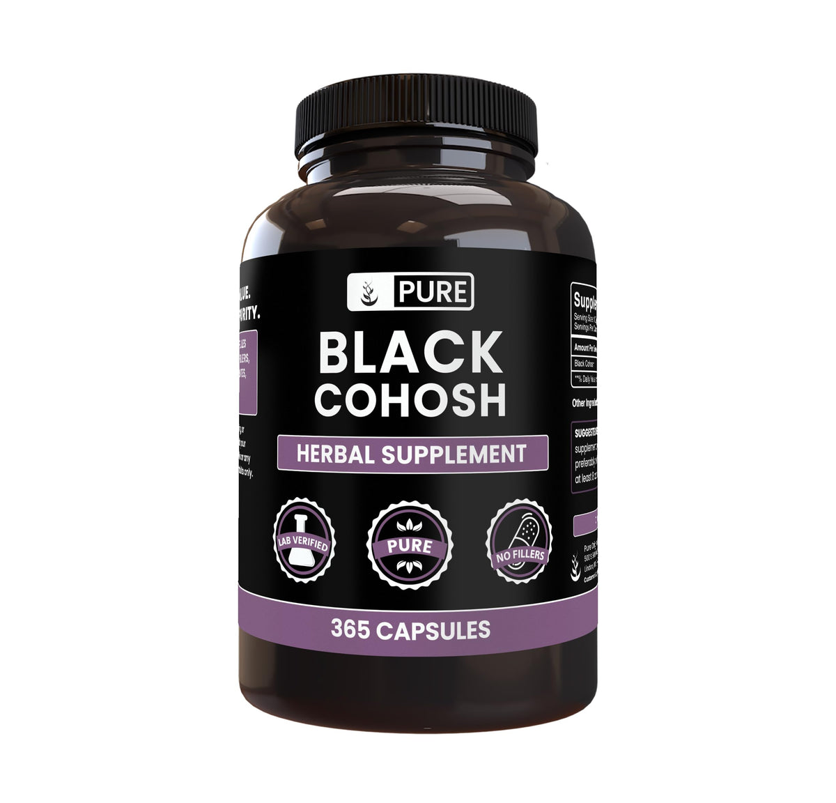 Pure Original Ingredients Black Cohosh bottle for easy daily use