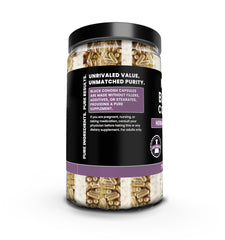 Label detail shows allergen-free formula and no fillers for Pure Original Ingredients.