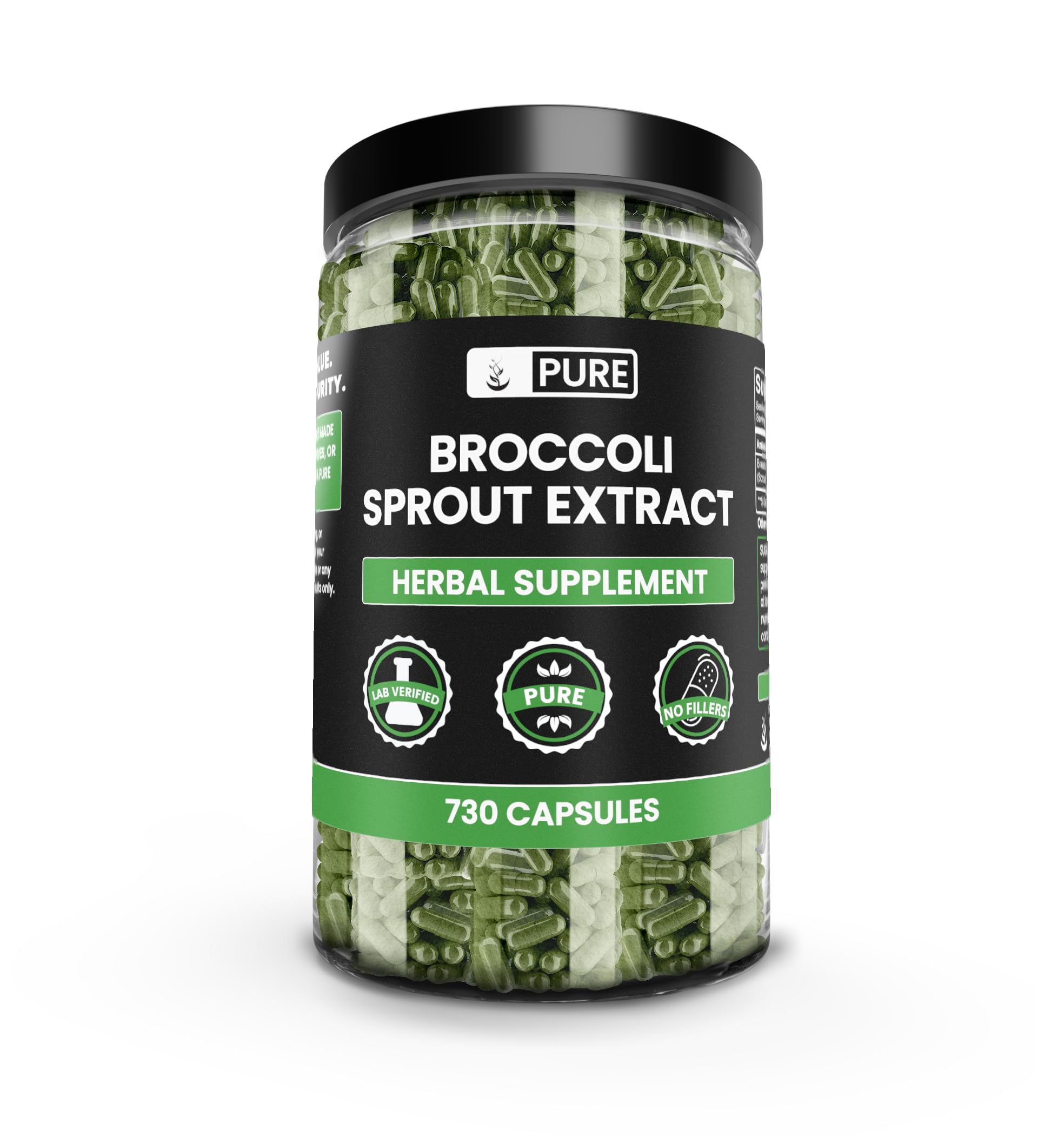 Pure Original Ingredients broccoli extract capsules bottle for daily convenience.