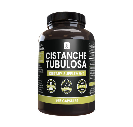 Pure Original Ingredients Cistanche Tubulosa bottle front shows pure single-ingredient capsules for daily use.
