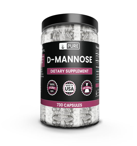 Pure Original Ingredients D-Mannose bottle front, clean design for daily use.