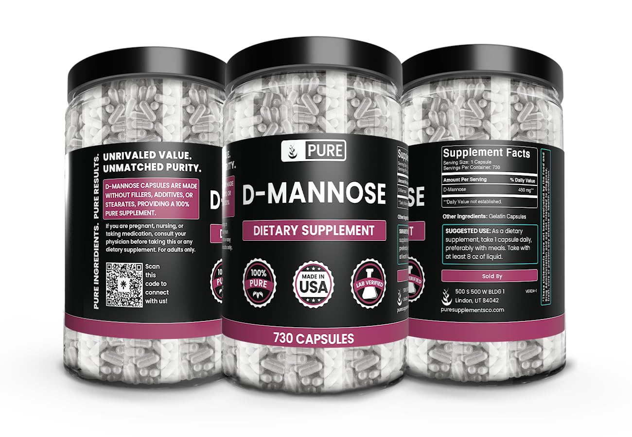 Utah-packaged D-Mannose bottle emphasizing local production and reliability.