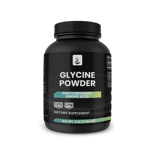 Pure Original Ingredients Glycine powder in bulk packaging for easy storage.