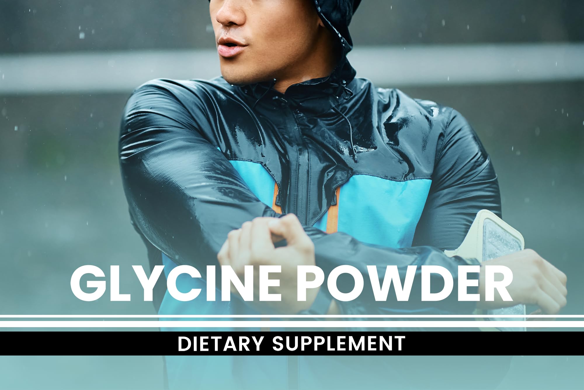 Unflavored glycine powder with neutral profile ready for blends.