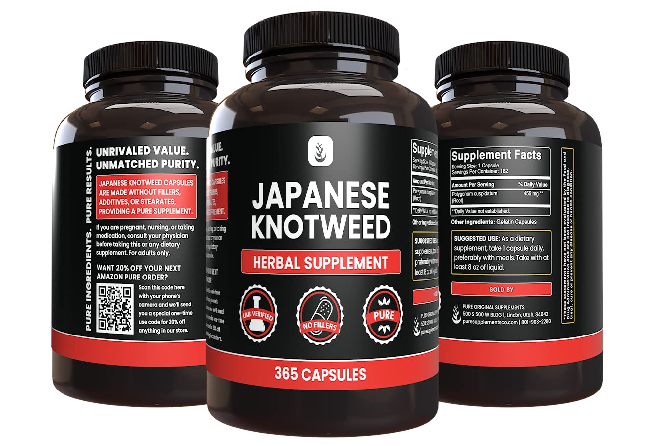 365-capsule supply pack of Pure Original Ingredients Japanese Knotweed