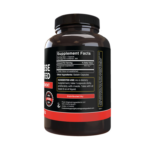 Bottle of Pure Original Ingredients Japanese Knotweed on a store shelf