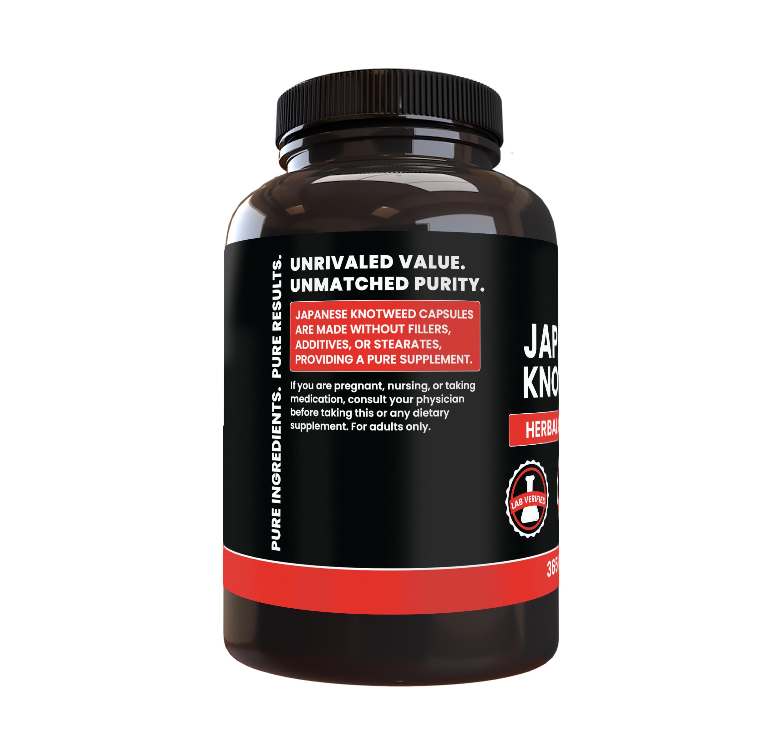 Label details of Pure Original Ingredients Japanese Knotweed showing no fillers