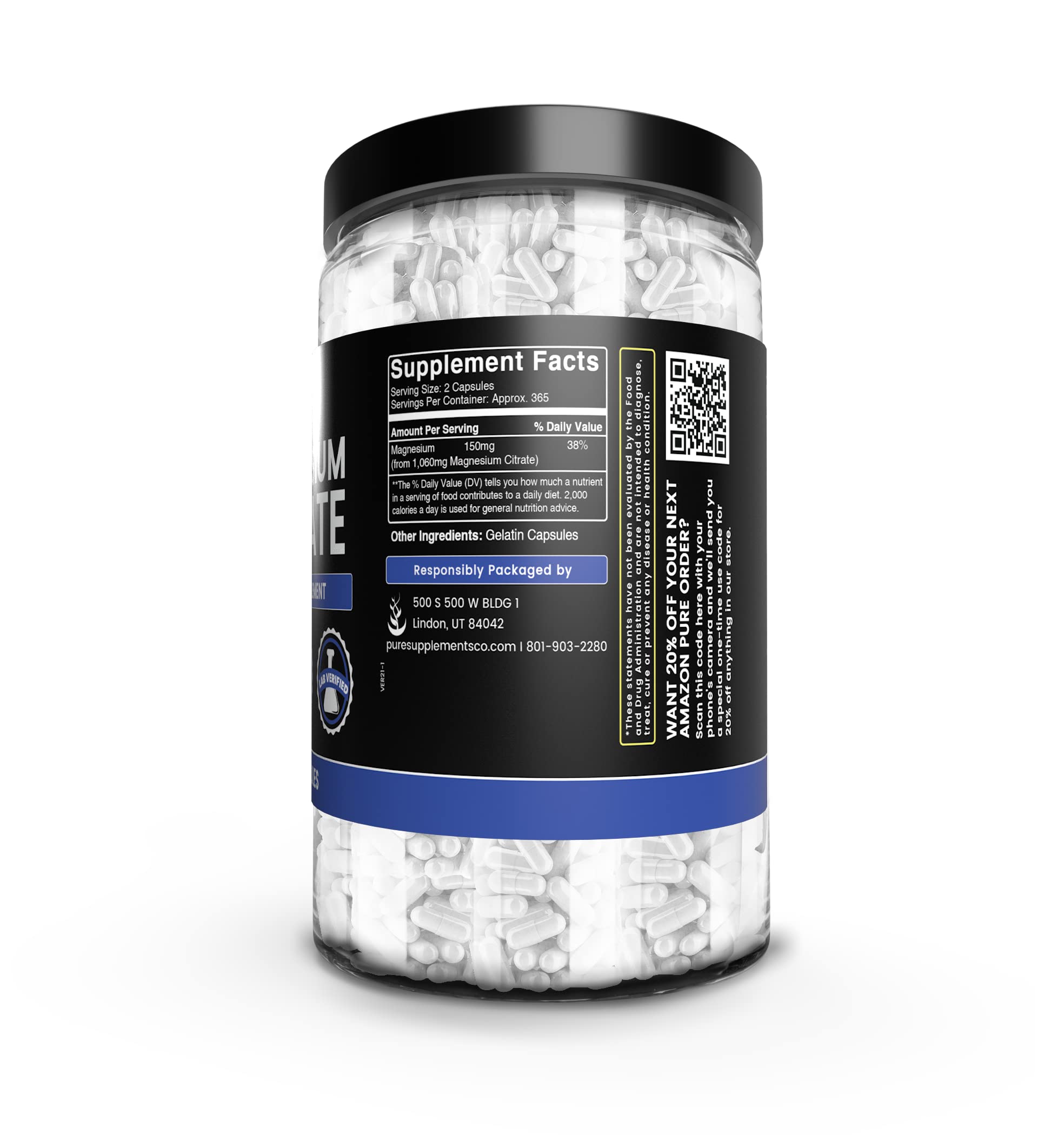 Pure Original Ingredients packaging featuring 730 capsules for a full year of use