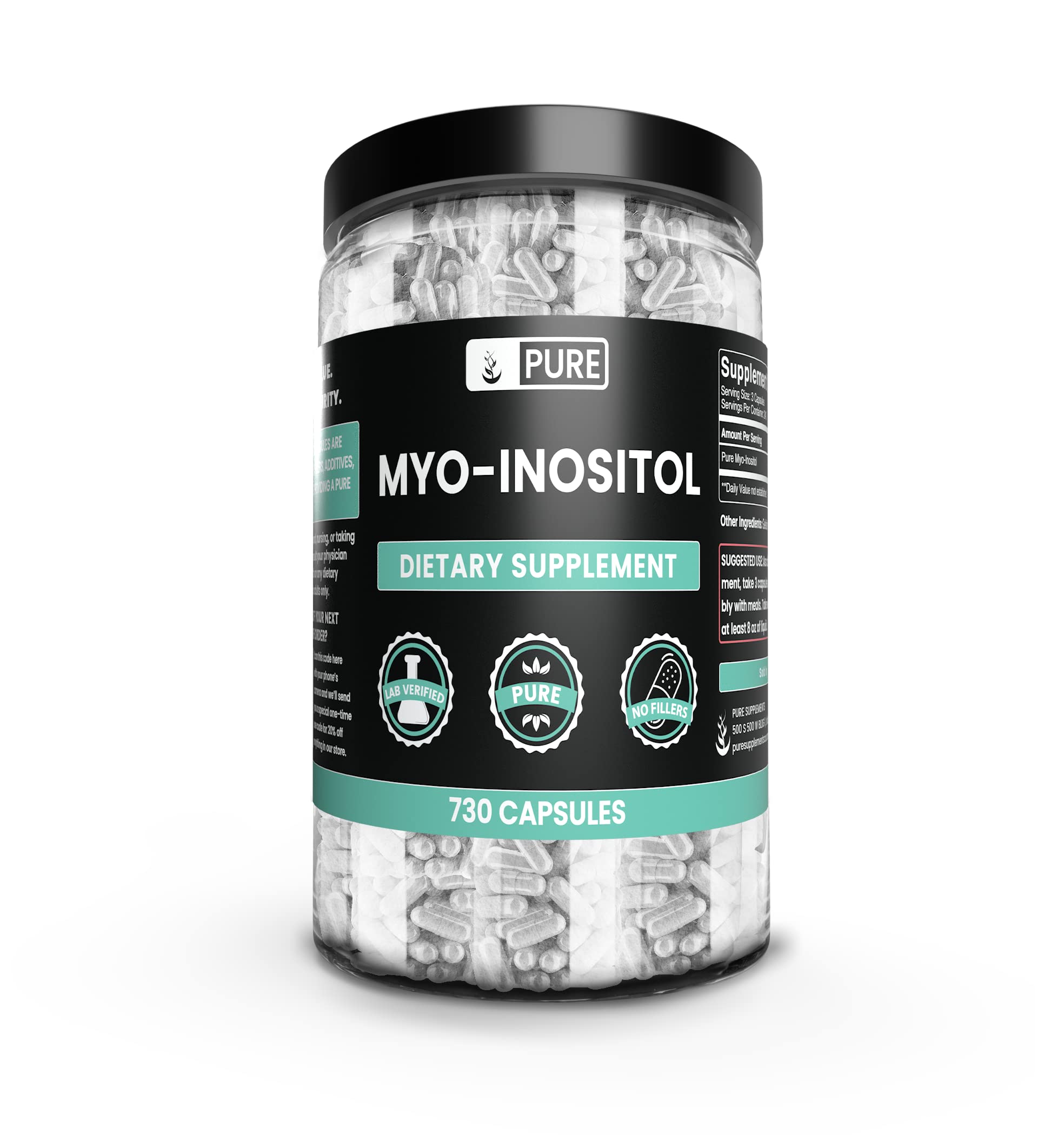 Pure Original Ingredients Myo-Inositol bottle for daily purity and ease