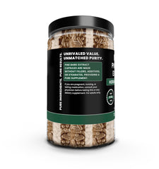 Pure Original Pine Bark Extract label detail conveys lab-verified purity