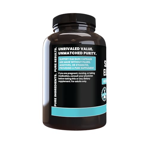 Pure Original Ingredients Slippery Elm Bark label emphasizes purity and no fillers.