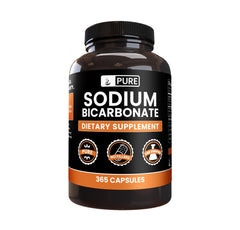Pure Original Ingredients Sodium Bicarbonate capsules bottle highlights pure, filler-free supplement for daily use.