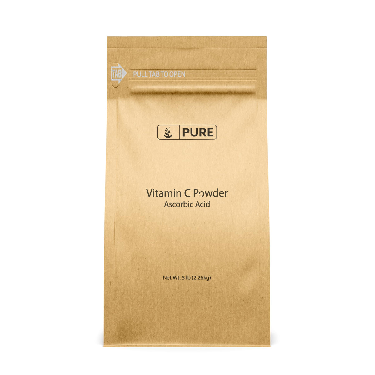 PURE ORIGINAL INGREDIENTS Vitamin C Powder bottle for easy daily use in beverages and skincare.