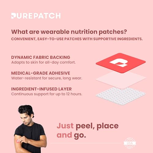 Pure Patch Energy Patch peel and apply demonstrates quick, non-ingestible convenience.